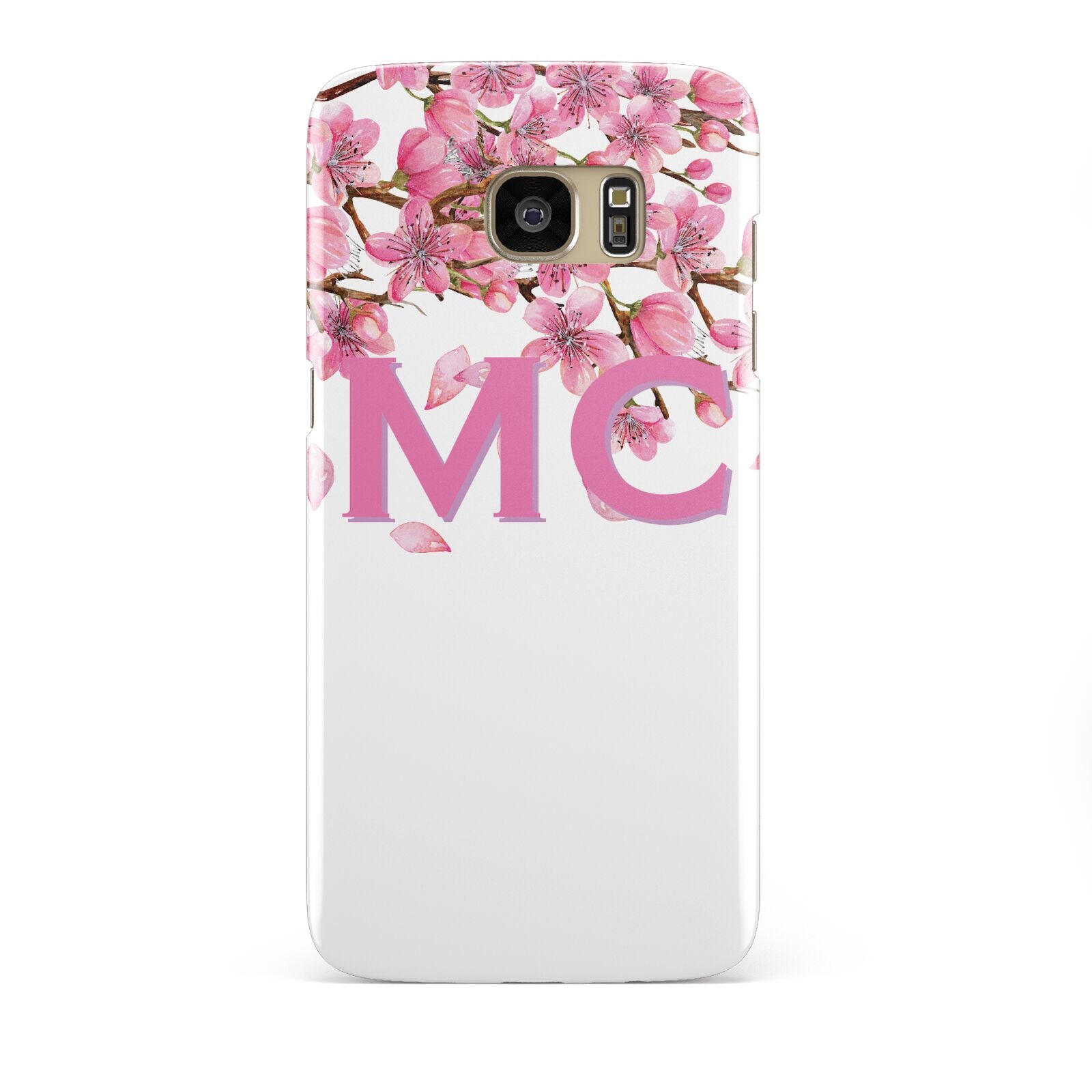 Personalised Pink White Blossom Samsung Galaxy S7 Edge Case