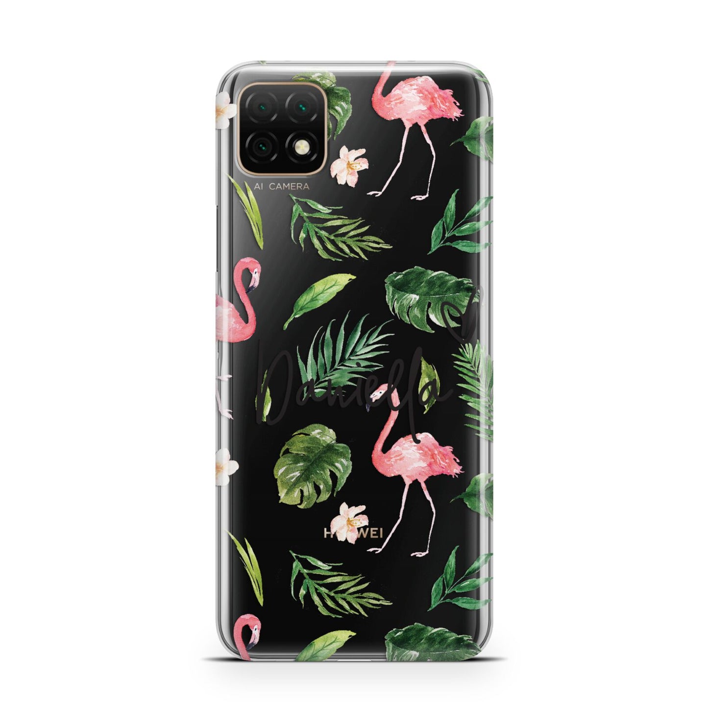 Personalised Pink White Flamingo Huawei Enjoy 20 Phone Case