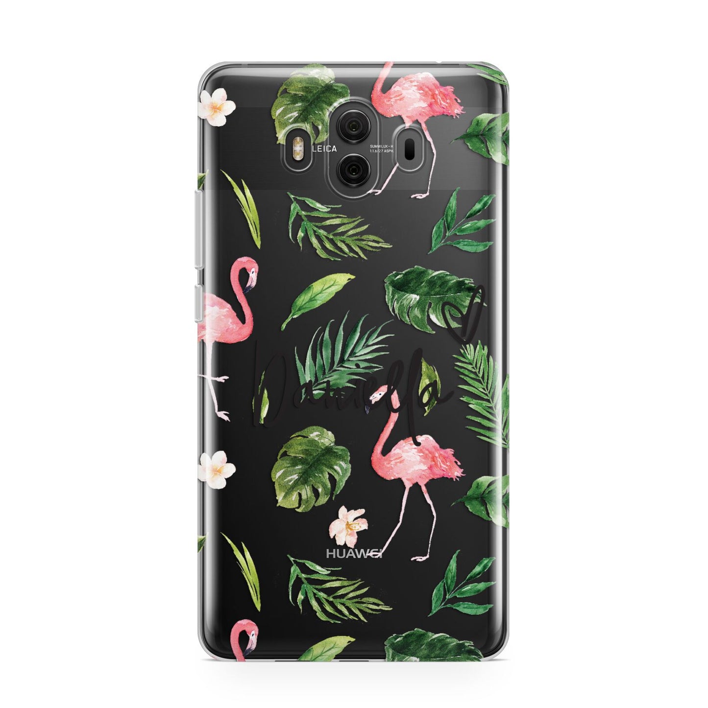 Personalised Pink White Flamingo Huawei Mate 10 Protective Phone Case