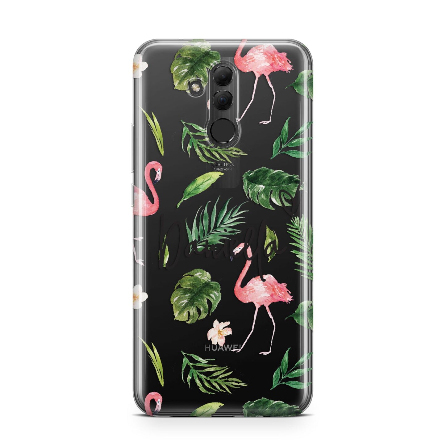 Personalised Pink White Flamingo Huawei Mate 20 Lite