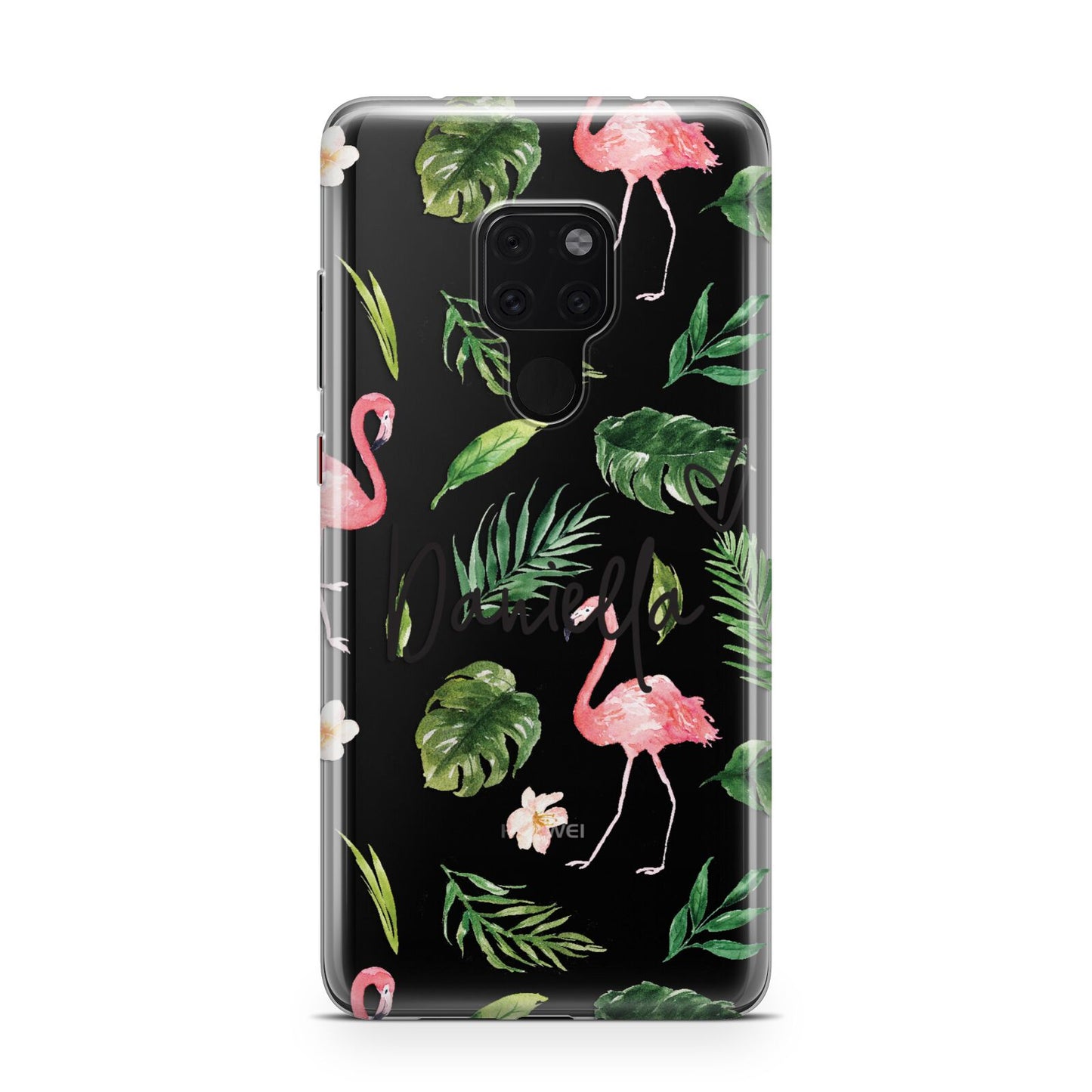 Personalised Pink White Flamingo Huawei Mate 20 Phone Case