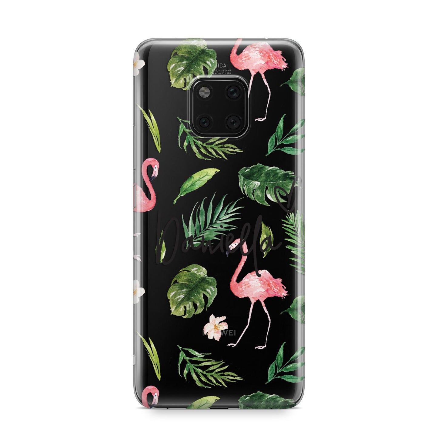 Personalised Pink White Flamingo Huawei Mate 20 Pro Phone Case