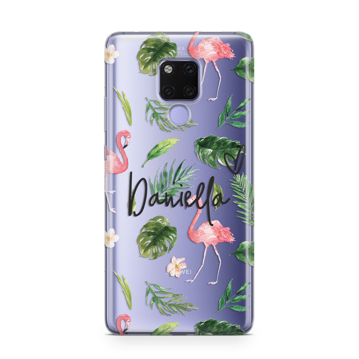 Personalised Pink White Flamingo Huawei Mate 20X Phone Case