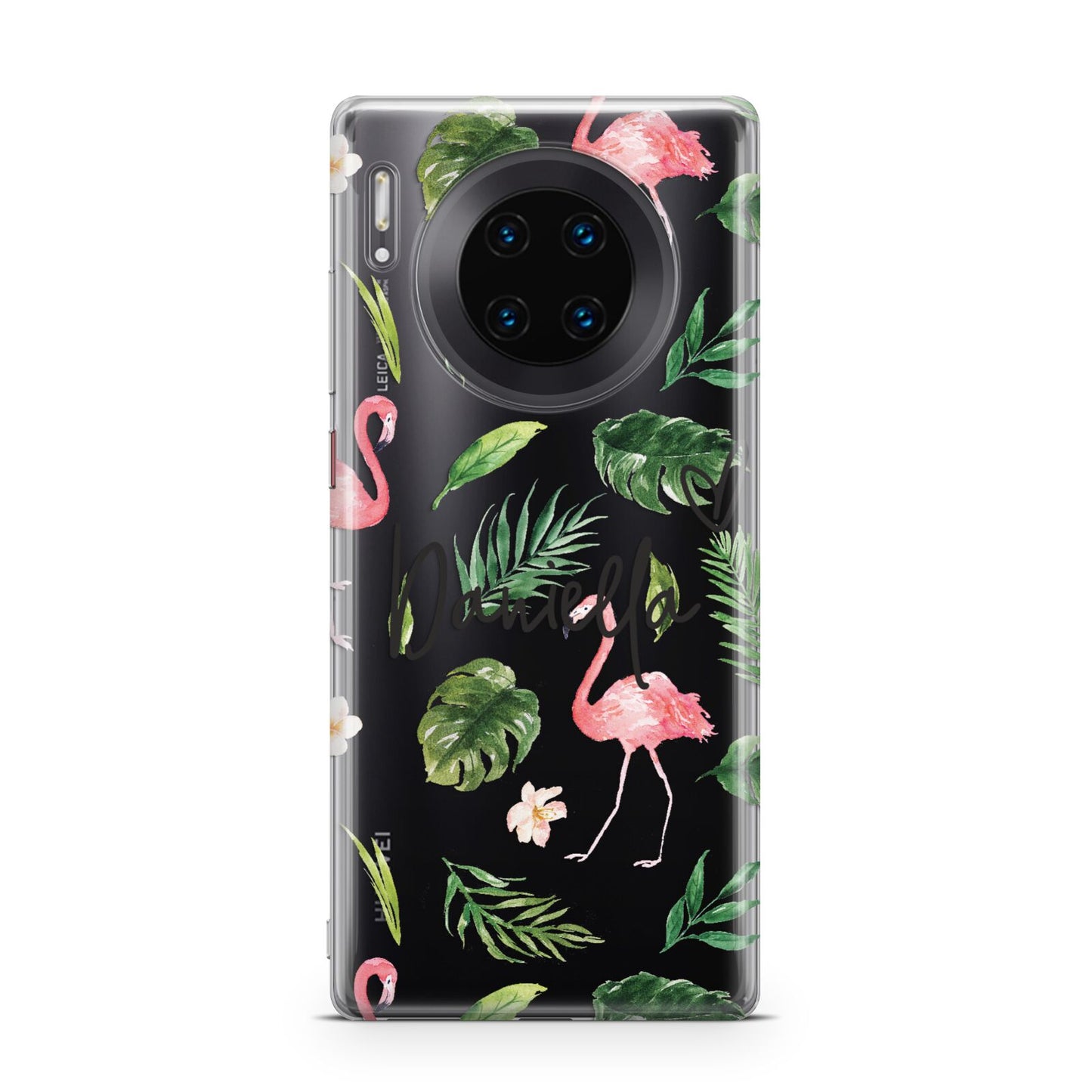 Personalised Pink White Flamingo Huawei Mate 30 Pro Phone Case