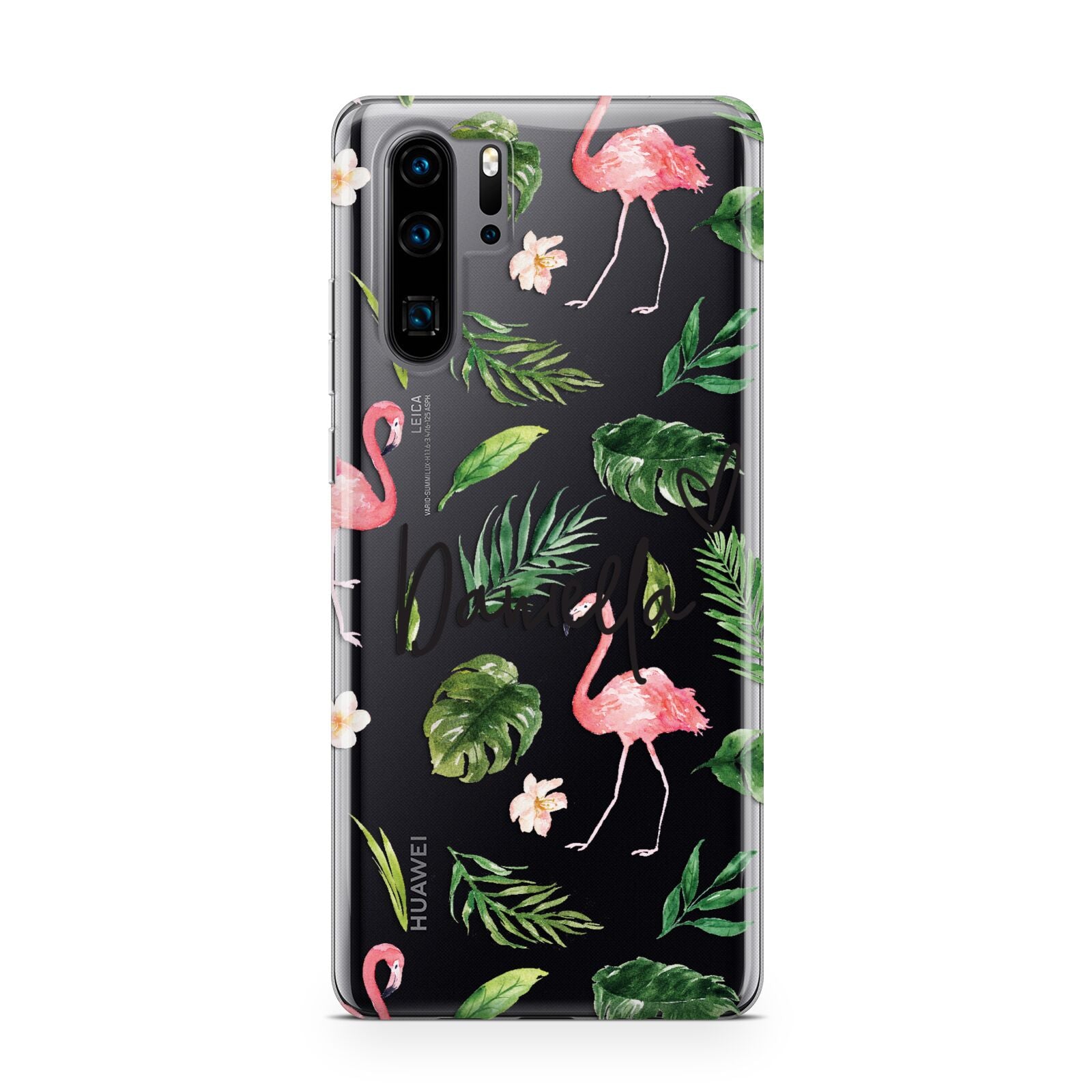 Personalised Pink White Flamingo Huawei P30 Pro Phone Case