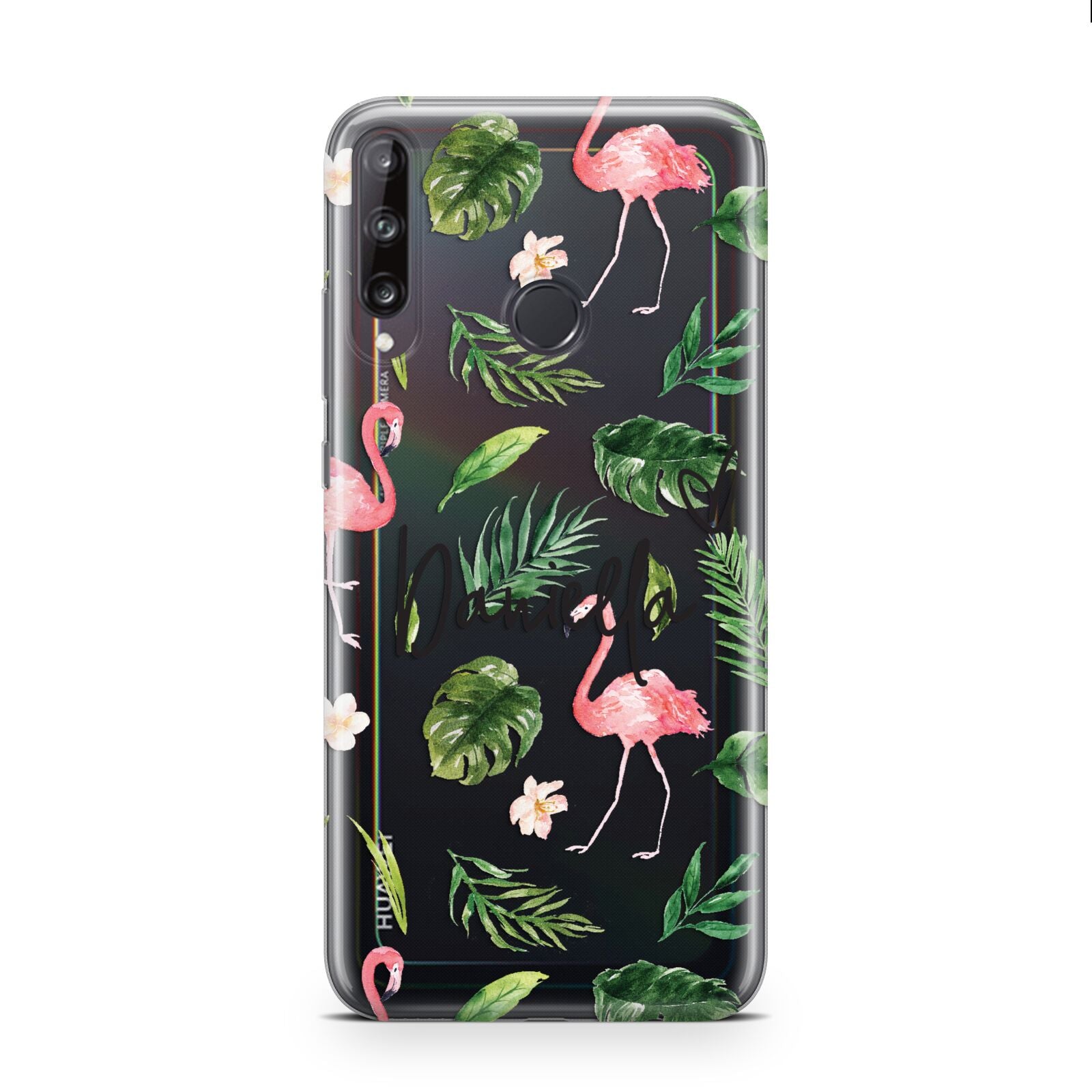 Personalised Pink White Flamingo Huawei P40 Lite E Phone Case