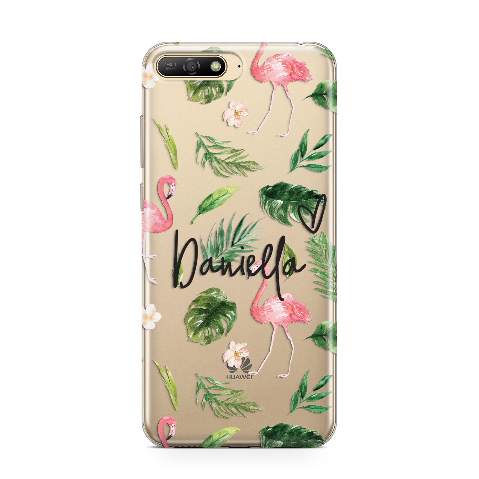 Personalised Pink White Flamingo Huawei Y6 2018