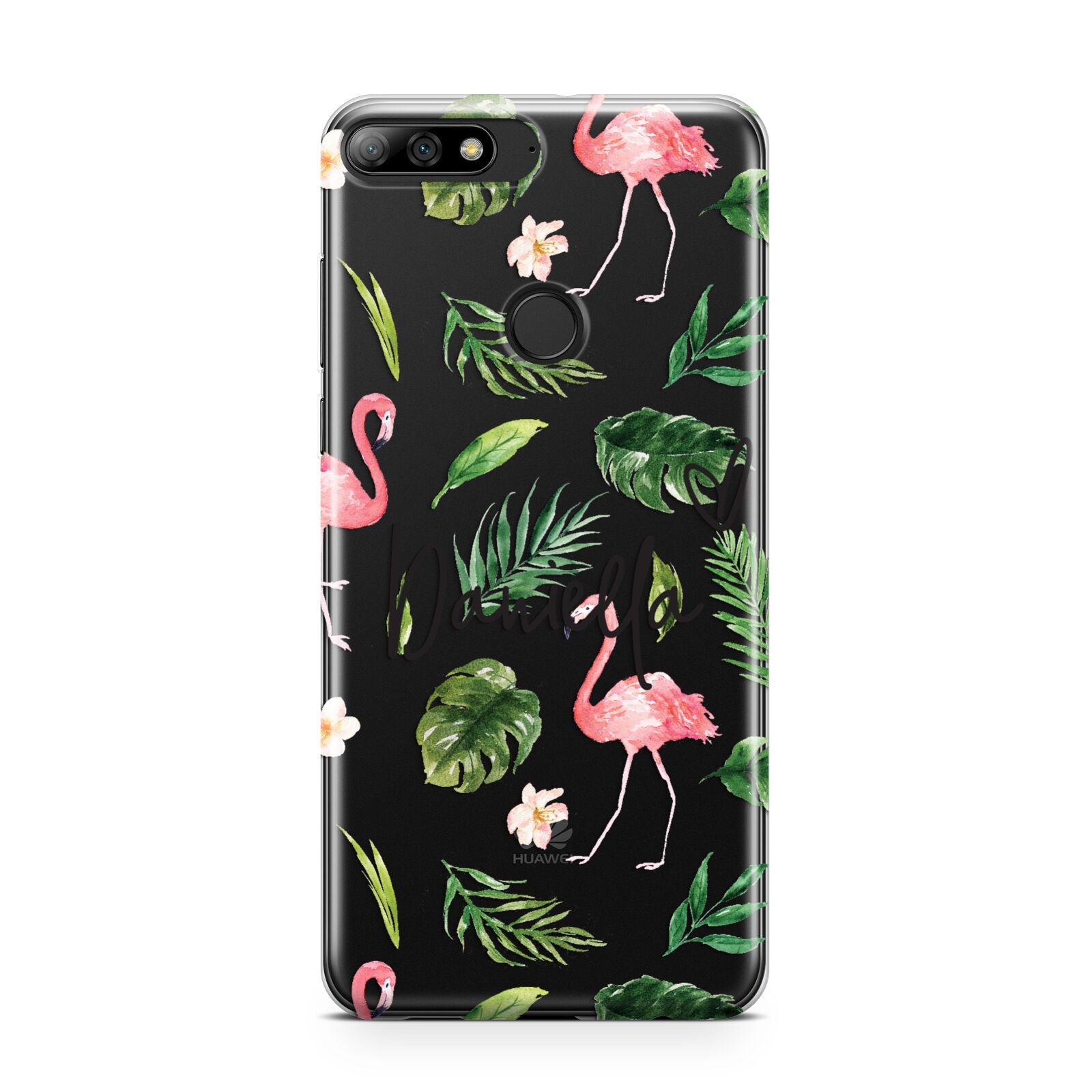 Personalised Pink White Flamingo Huawei Y7 2018