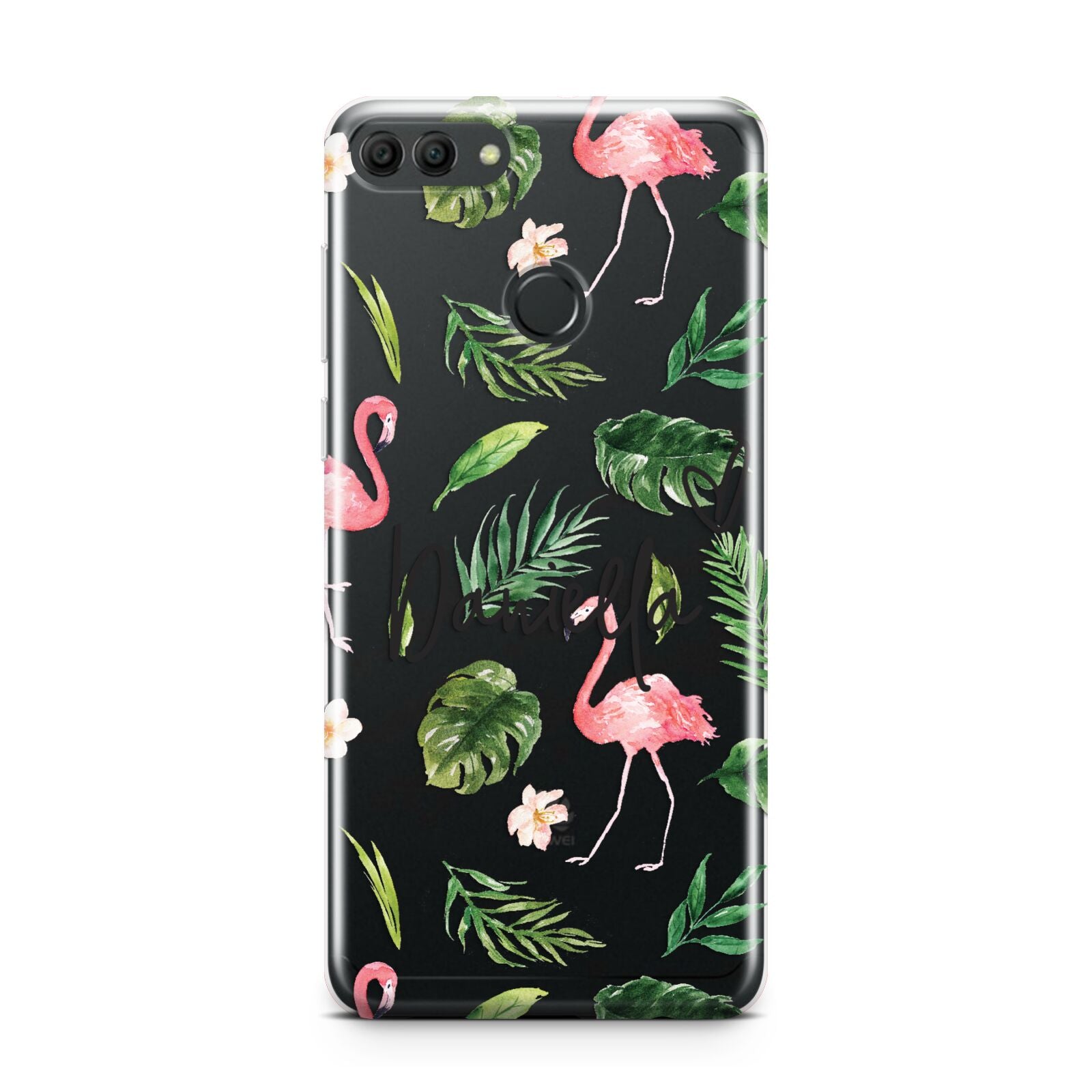 Personalised Pink White Flamingo Huawei Y9 2018