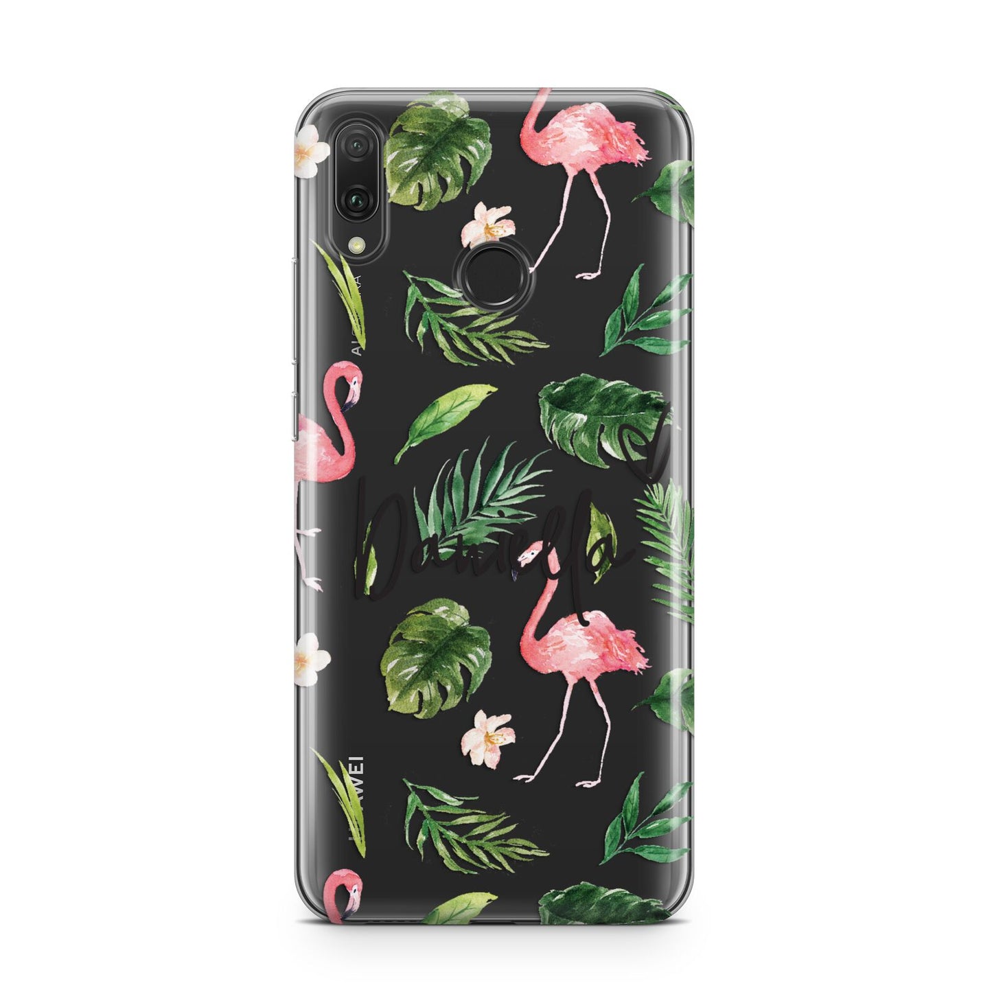 Personalised Pink White Flamingo Huawei Y9 2019