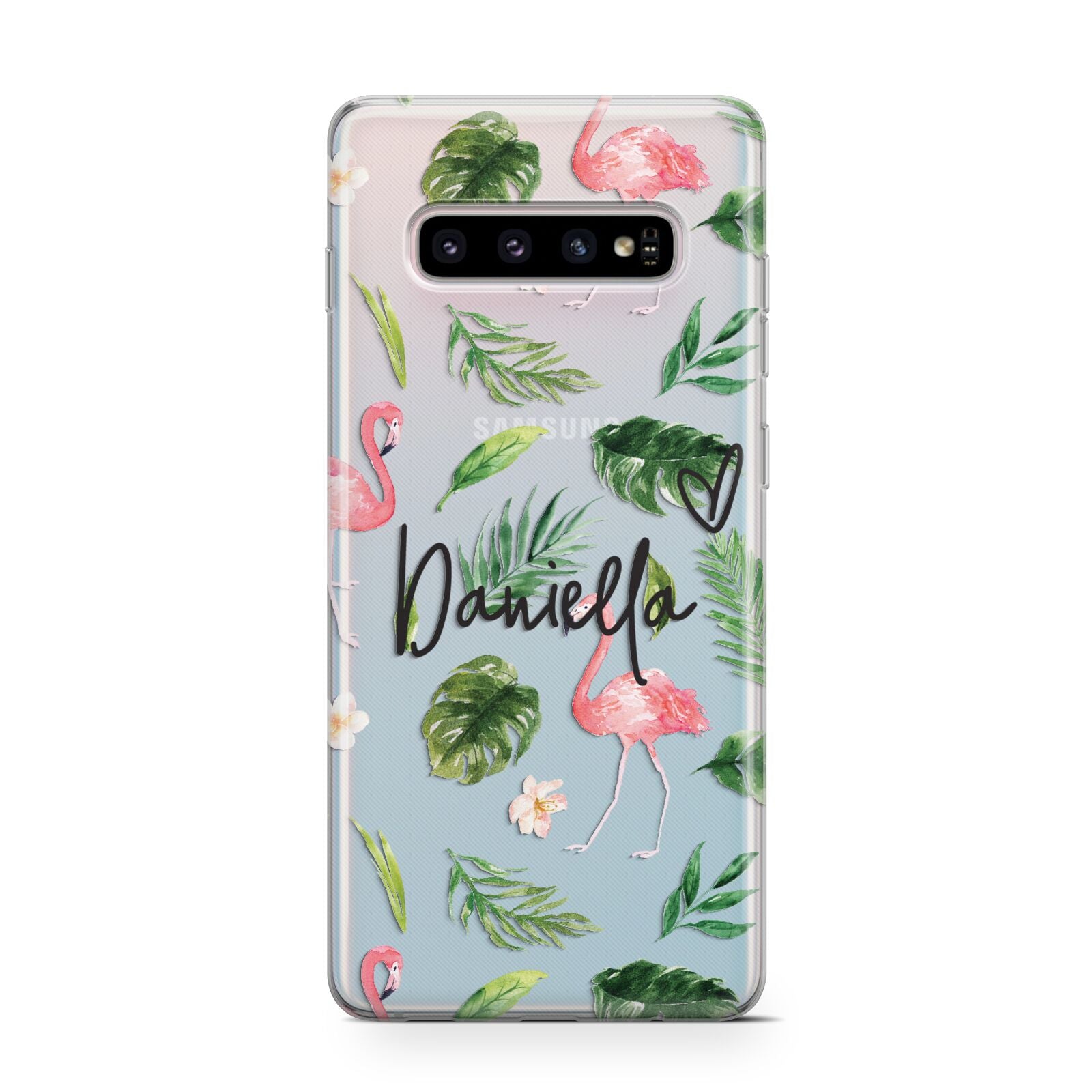 Personalised Pink White Flamingo Protective Samsung Galaxy Case