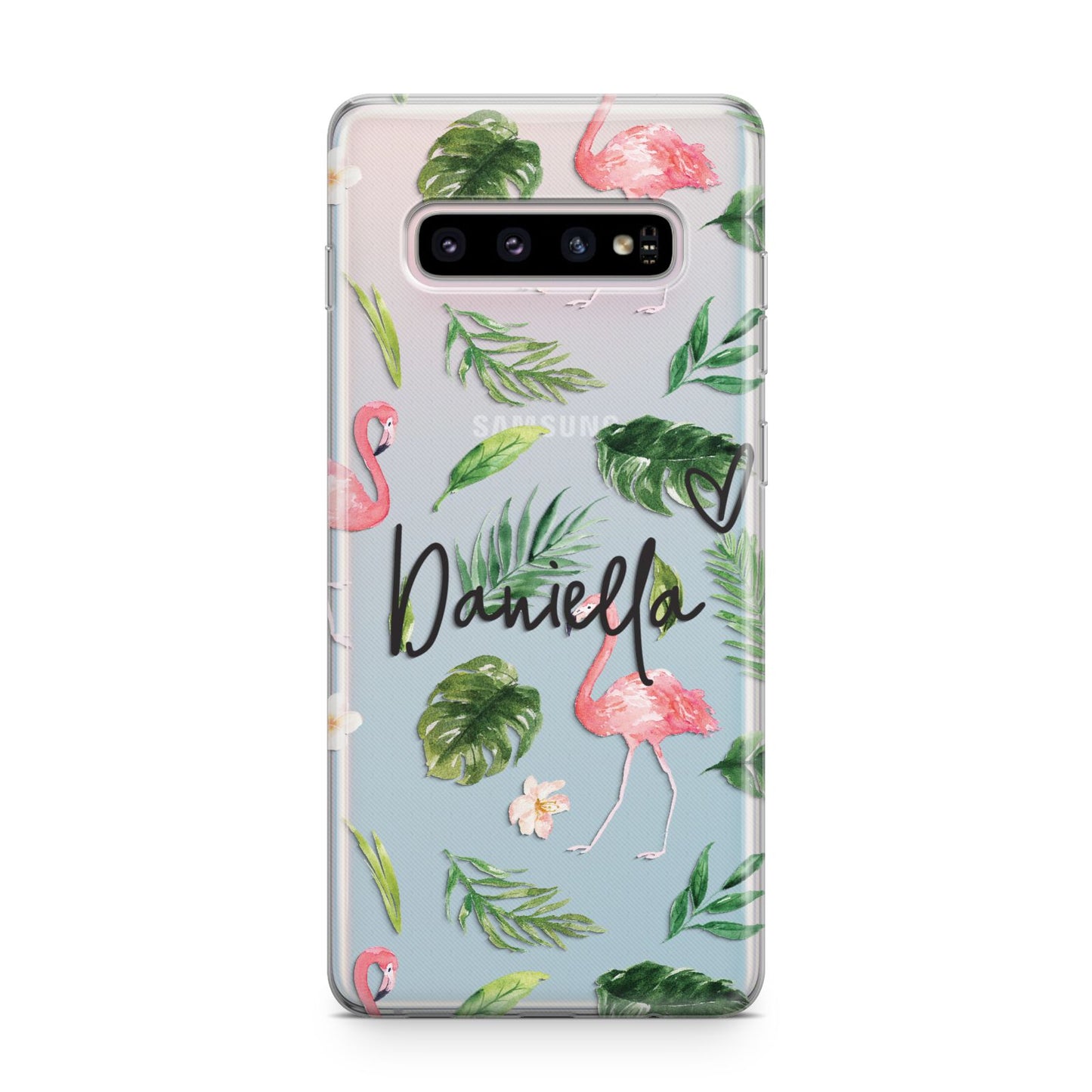 Personalised Pink White Flamingo Samsung Galaxy S10 Plus Case