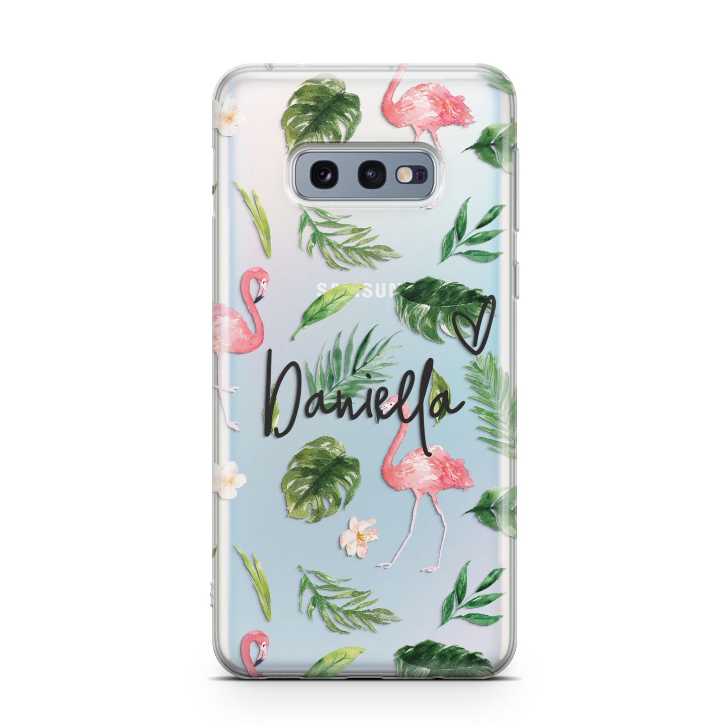 Personalised Pink White Flamingo Samsung Galaxy S10E Case