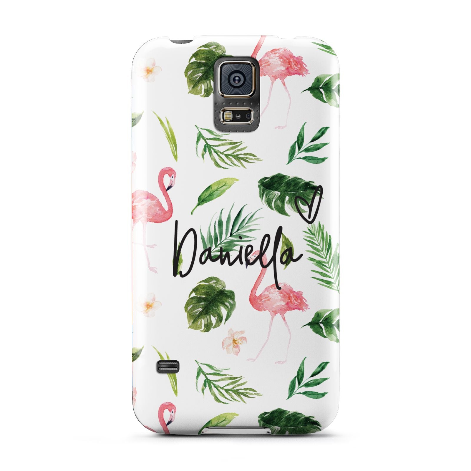 Personalised Pink White Flamingo Samsung Galaxy S5 Case