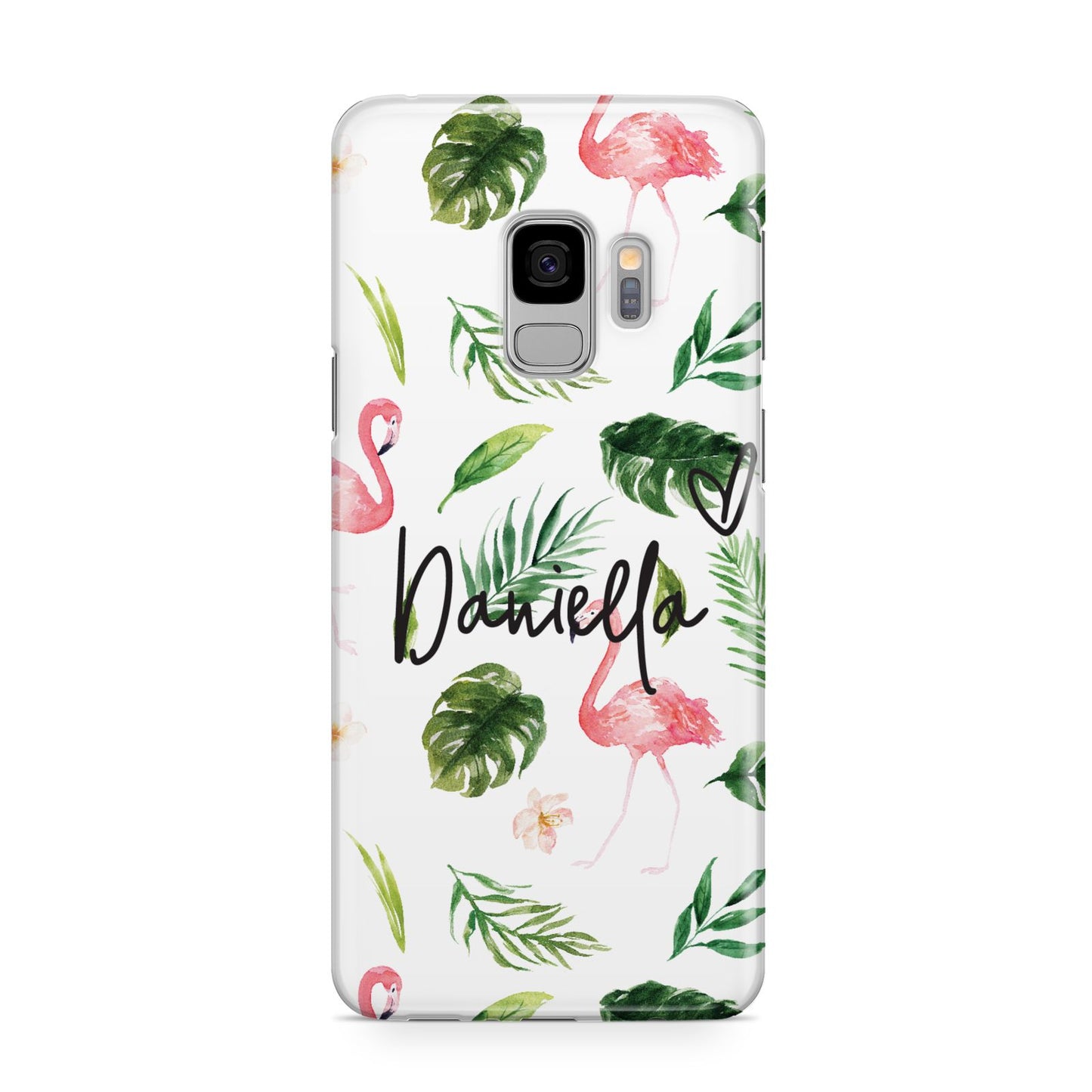 Personalised Pink White Flamingo Samsung Galaxy S9 Case