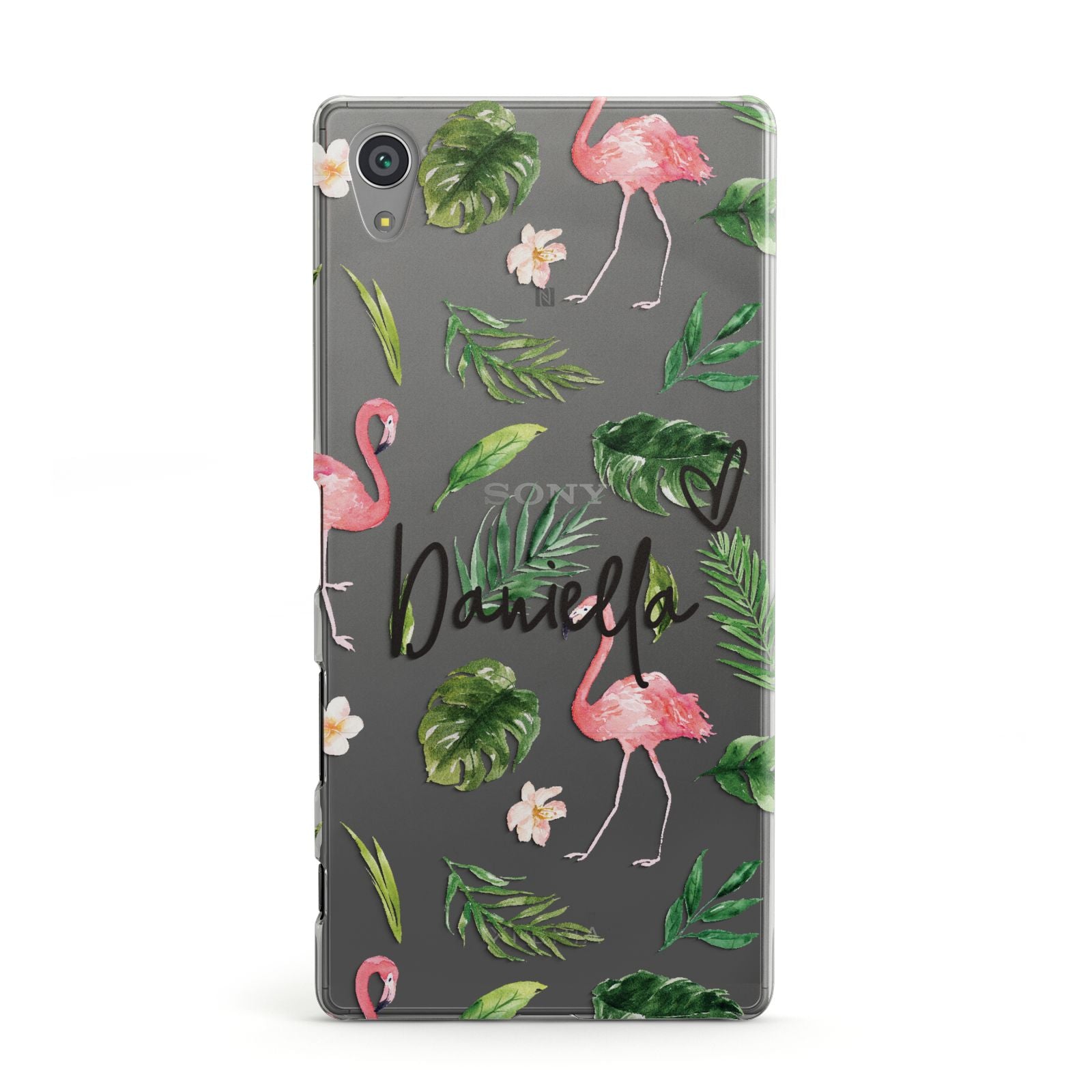 Personalised Pink White Flamingo Sony Xperia Case