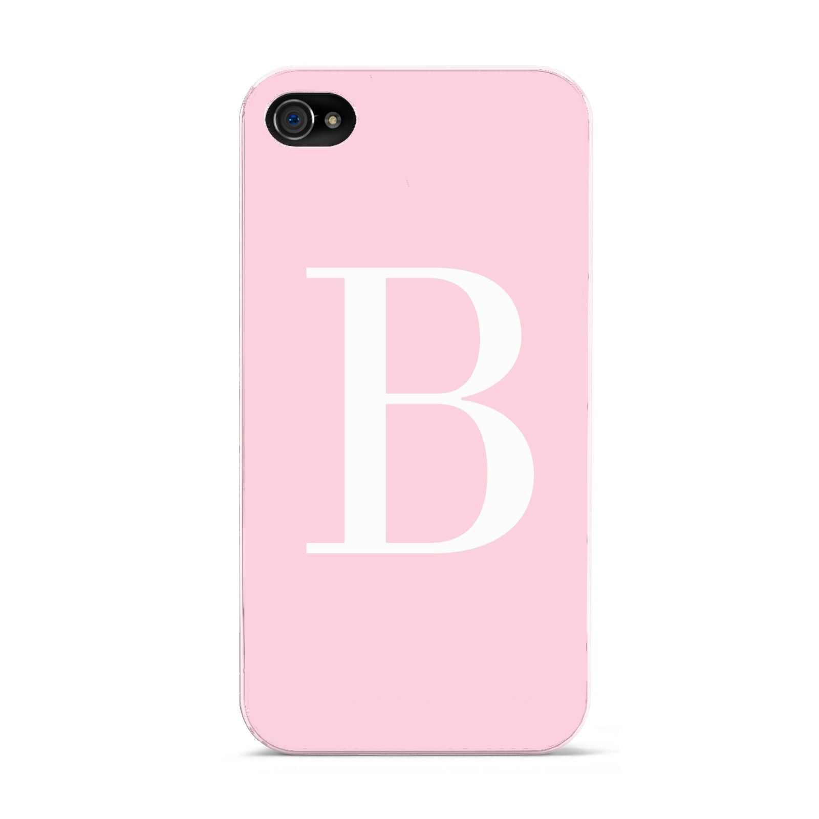 Personalised Pink White Initial Apple iPhone 4s Case