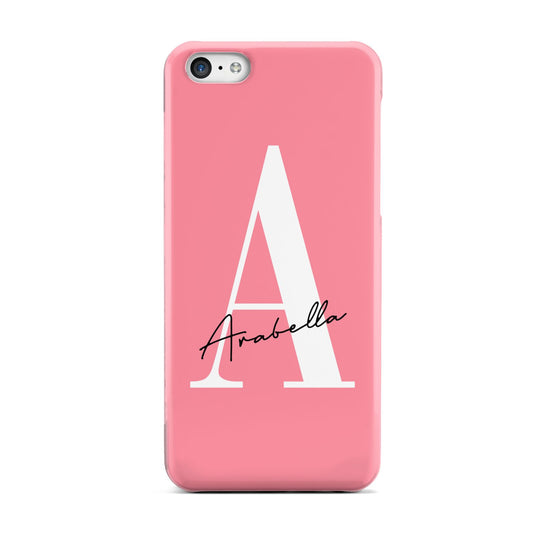 Personalised Pink White Initial Apple iPhone 5c Case