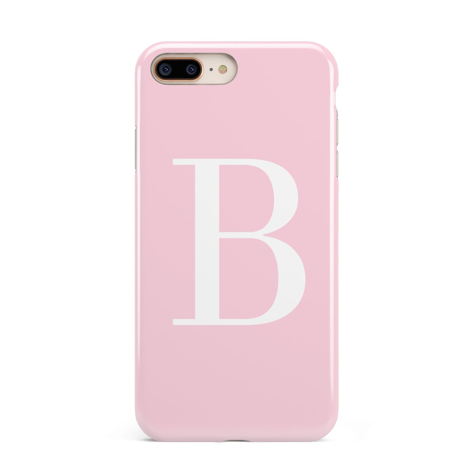 Personalised Pink White Initial Apple iPhone 7 8 Plus 3D Tough Case