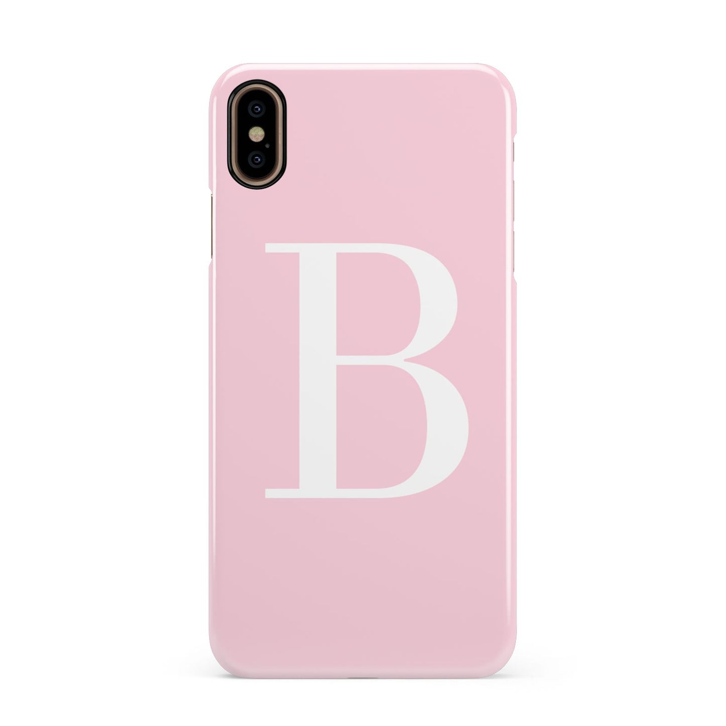 Personalised Pink White Initial Apple iPhone Xs Max 3D Snap Case