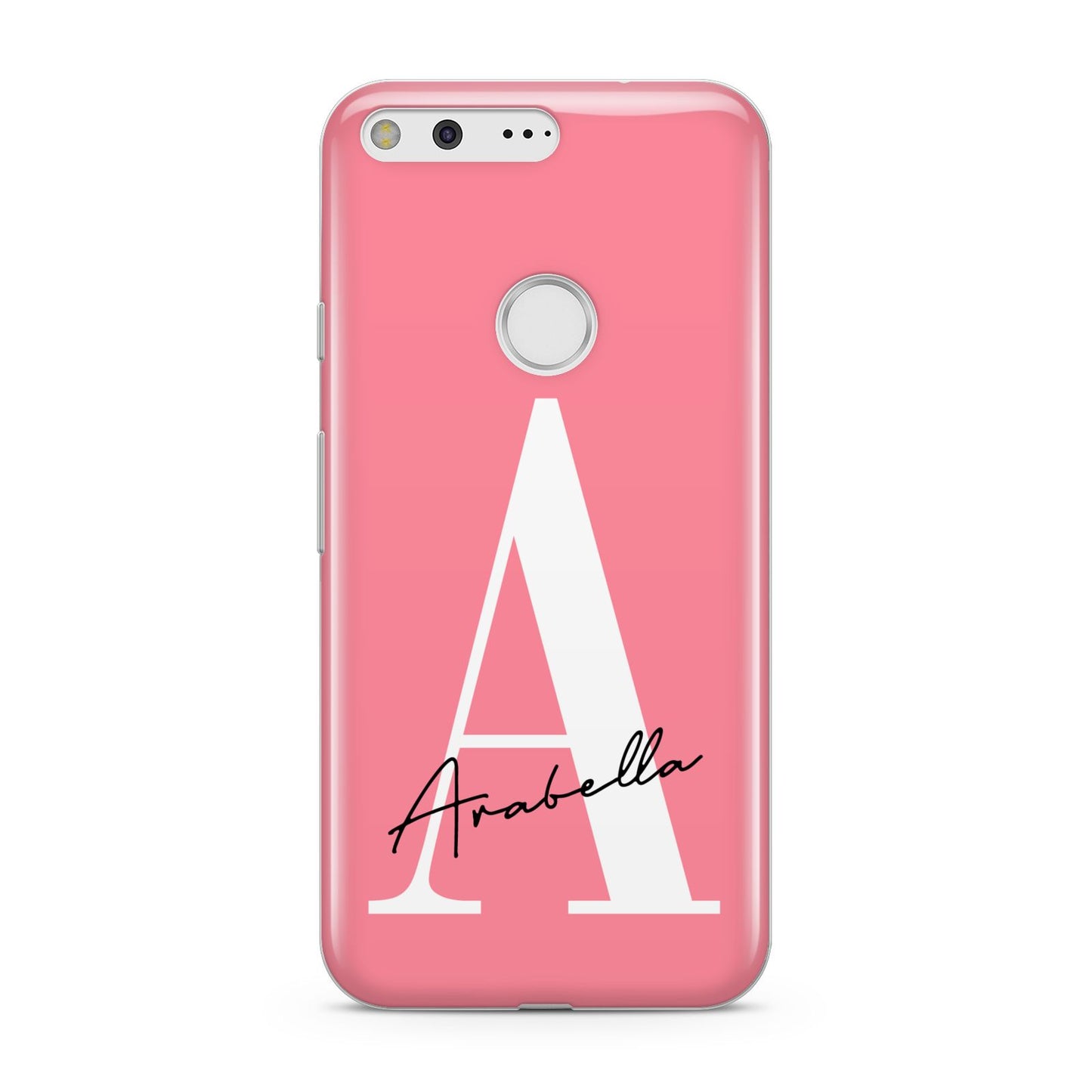 Personalised Pink White Initial Google Pixel Case