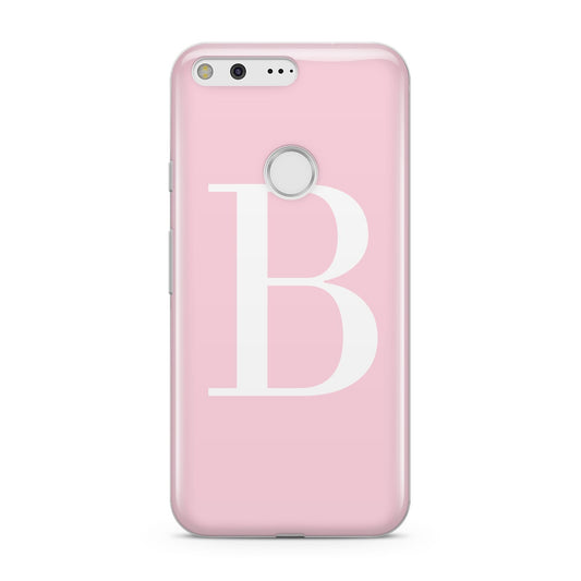 Personalised Pink White Initial Google Pixel Case