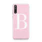 Personalised Pink White Initial Huawei Enjoy 10s Phone Case