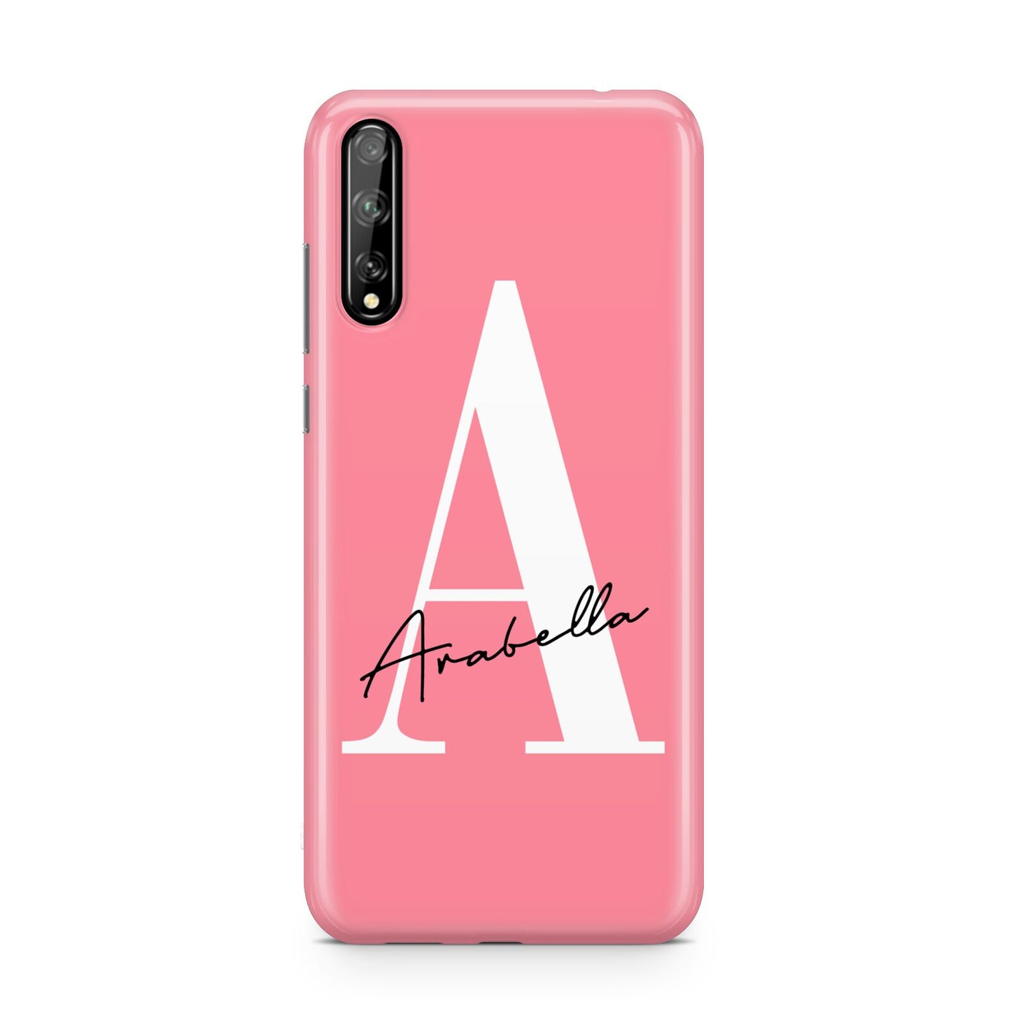 Personalised Pink White Initial Huawei Enjoy 10s Phone Case