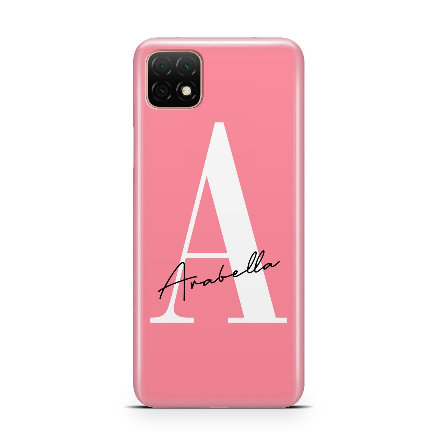 Personalised Pink White Initial Huawei Enjoy 20 Phone Case