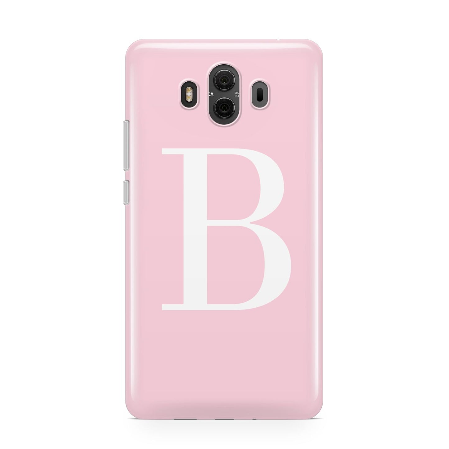 Personalised Pink White Initial Huawei Mate 10 Protective Phone Case