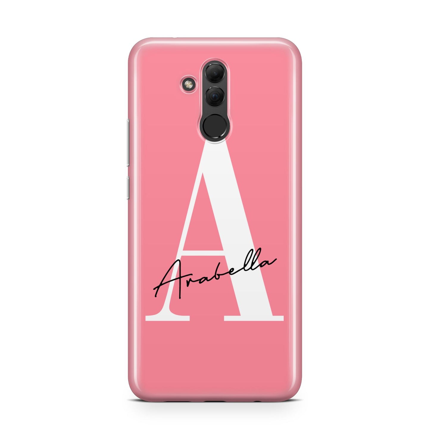 Personalised Pink White Initial Huawei Mate 20 Lite