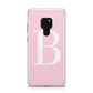 Personalised Pink White Initial Huawei Mate 20 Phone Case