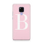 Personalised Pink White Initial Huawei Mate 20X Phone Case