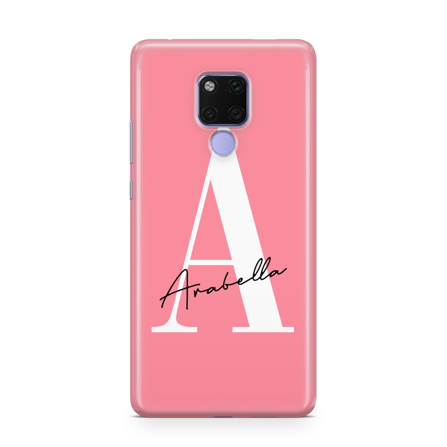 Personalised Pink White Initial Huawei Mate 20X Phone Case