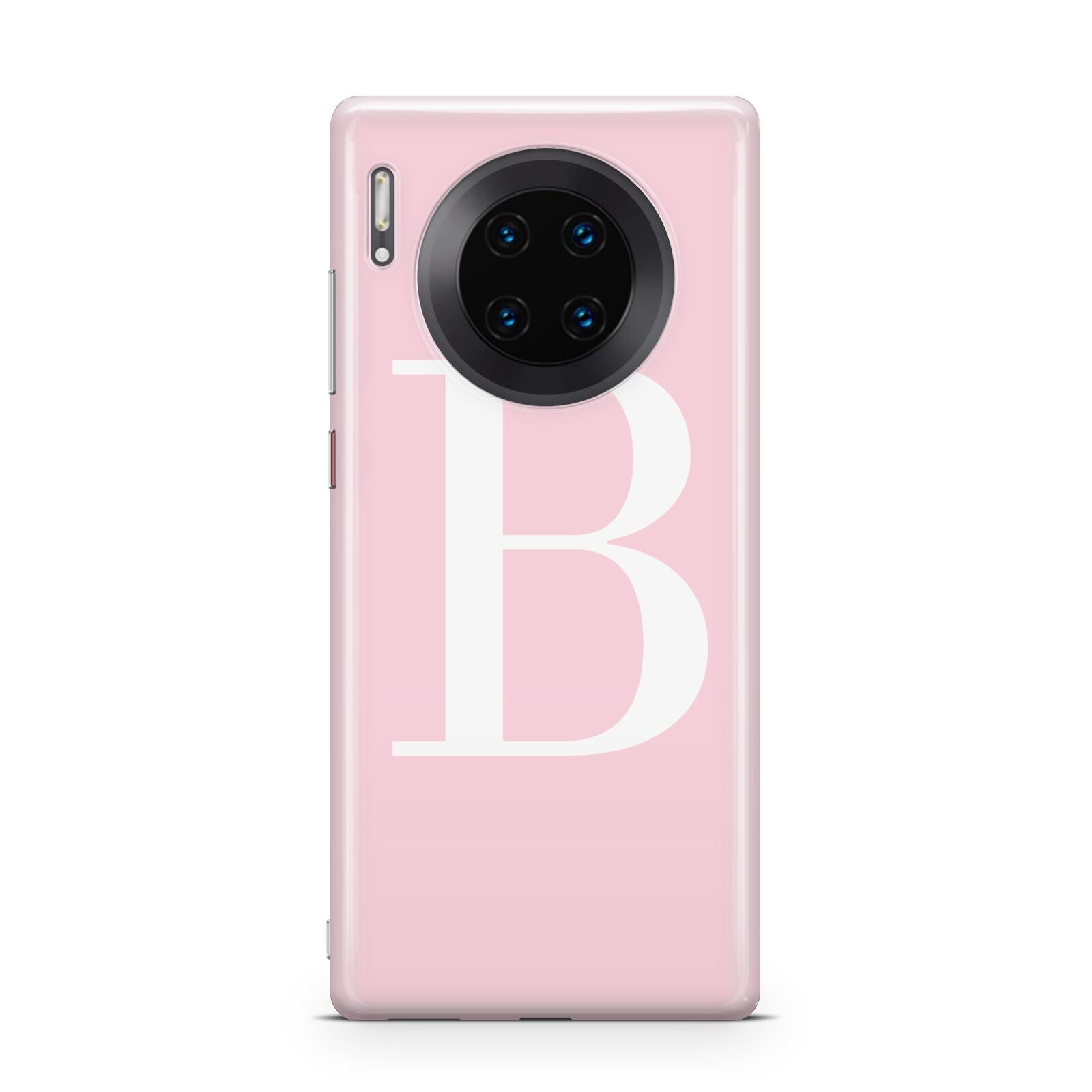 Personalised Pink White Initial Huawei Mate 30 Pro Phone Case