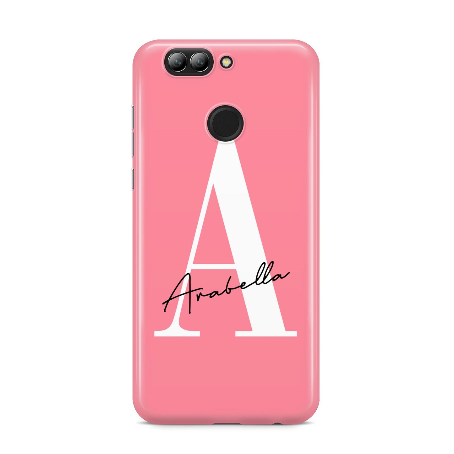 Personalised Pink White Initial Huawei Nova 2s Phone Case