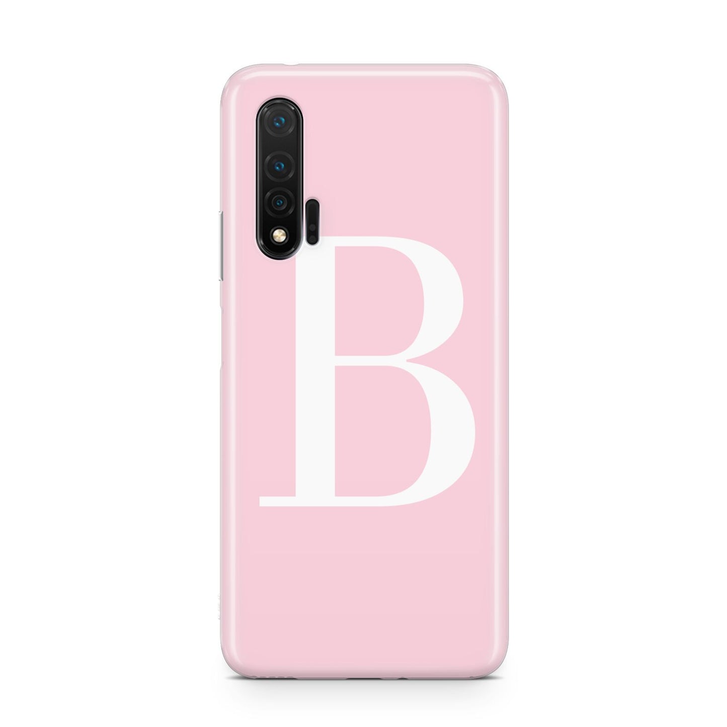 Personalised Pink White Initial Huawei Nova 6 Phone Case