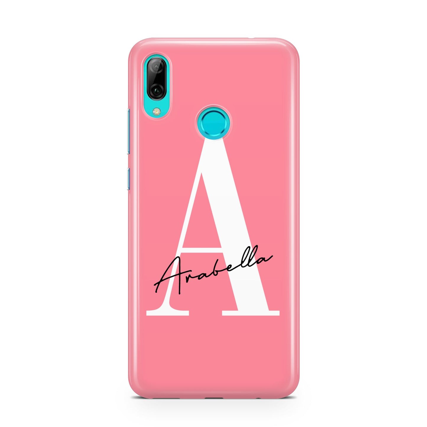 Personalised Pink White Initial Huawei P Smart 2019 Case