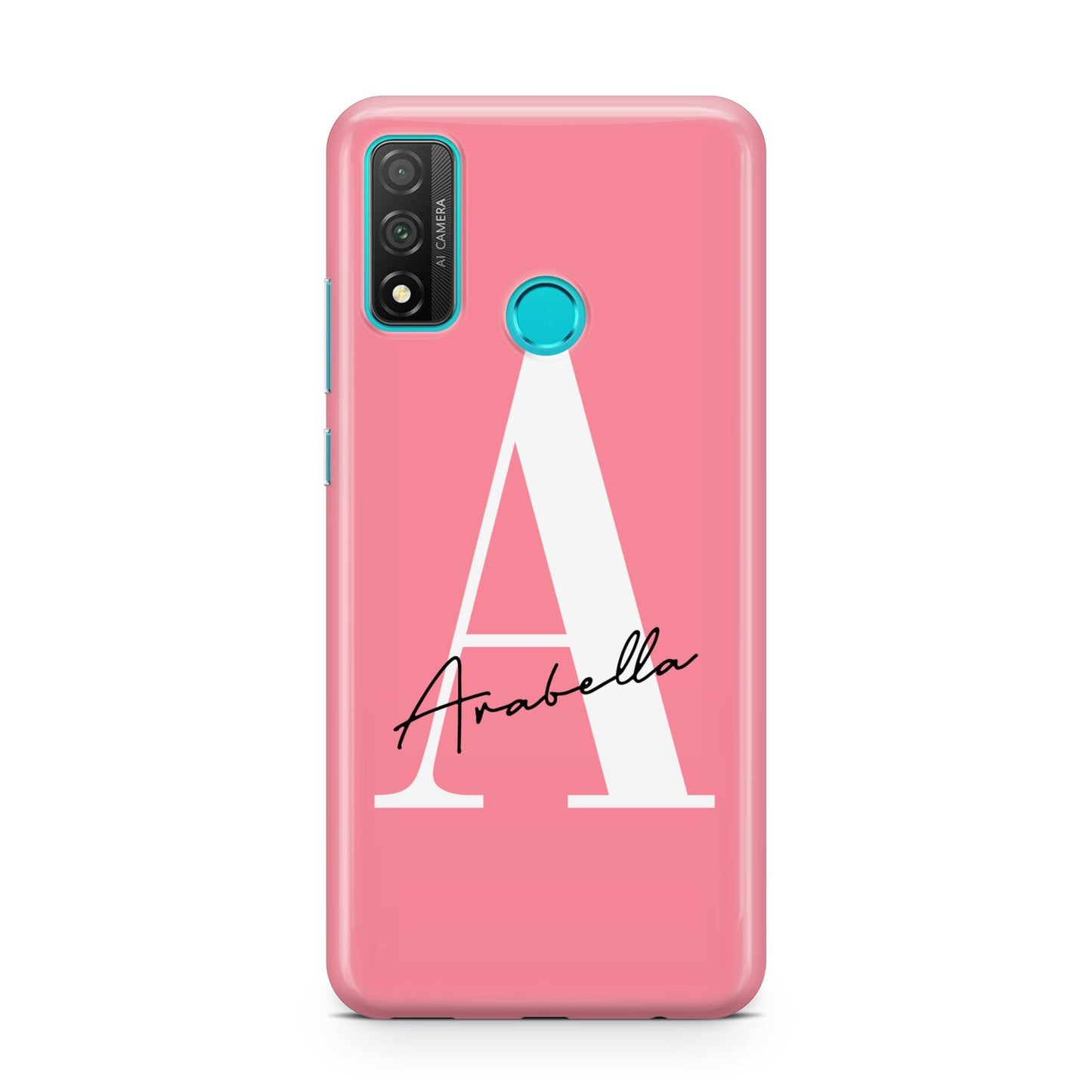 Personalised Pink White Initial Huawei P Smart 2020