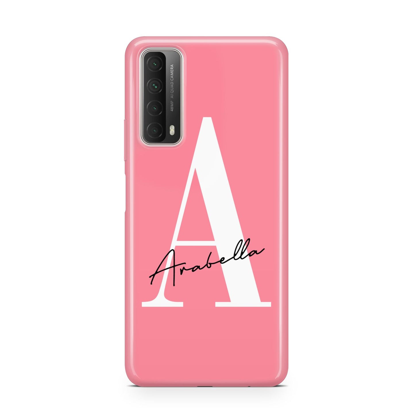 Personalised Pink White Initial Huawei P Smart 2021