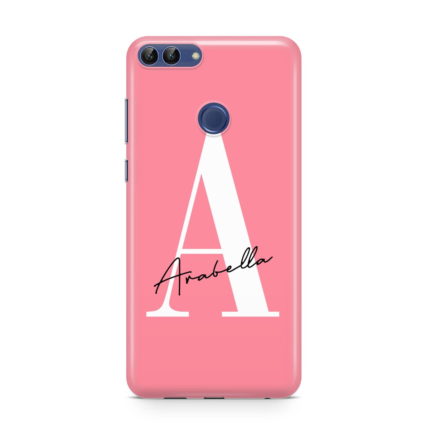 Personalised Pink White Initial Huawei P Smart Case