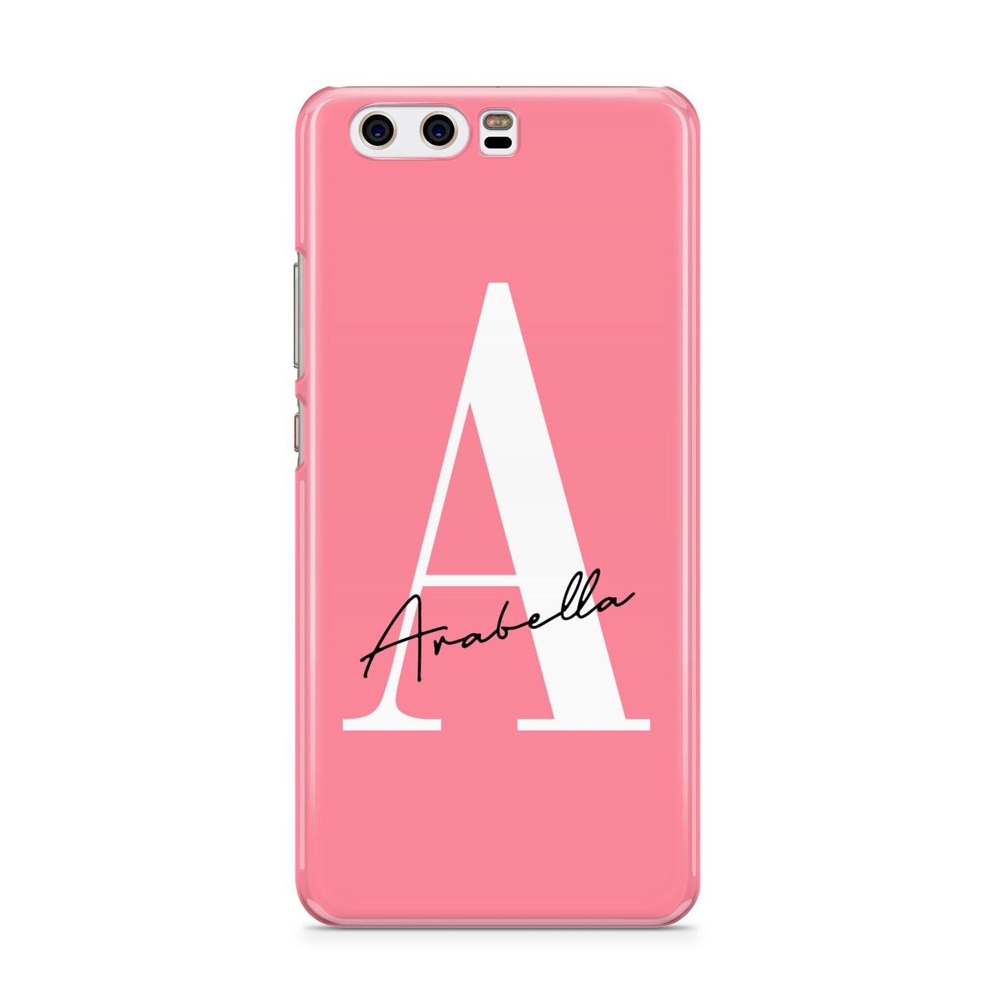 Personalised Pink White Initial Huawei P10 Phone Case