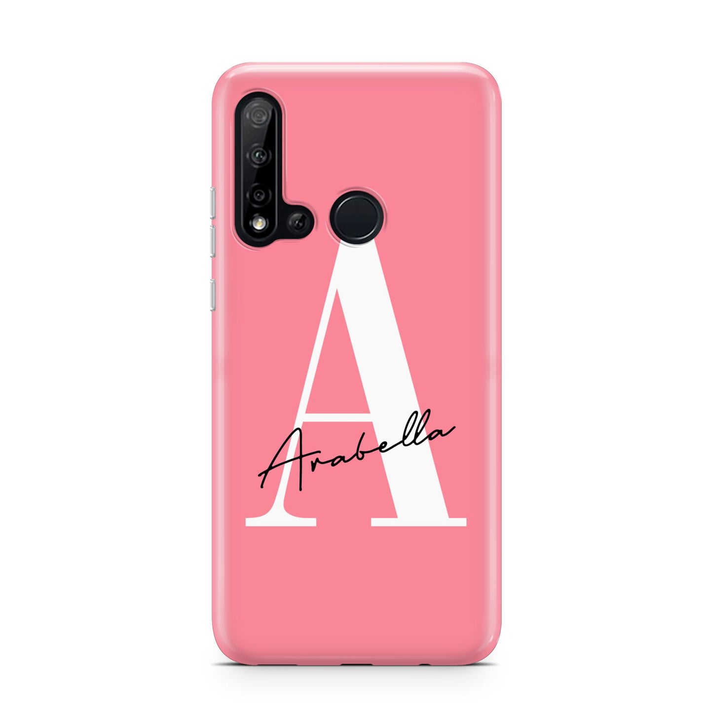 Personalised Pink White Initial Huawei P20 Lite 5G Phone Case