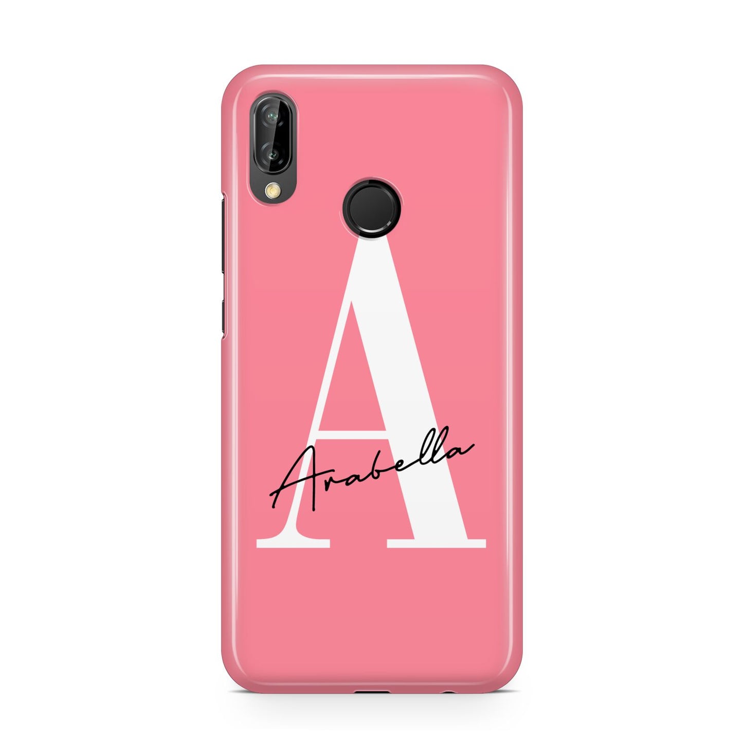 Personalised Pink White Initial Huawei P20 Lite Phone Case