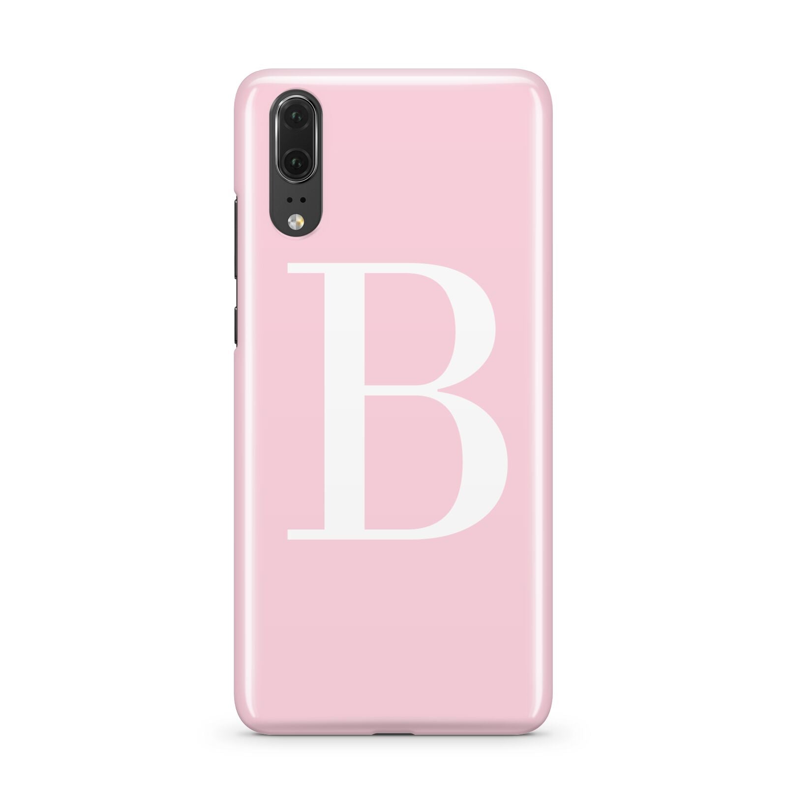 Personalised Pink White Initial Huawei P20 Phone Case