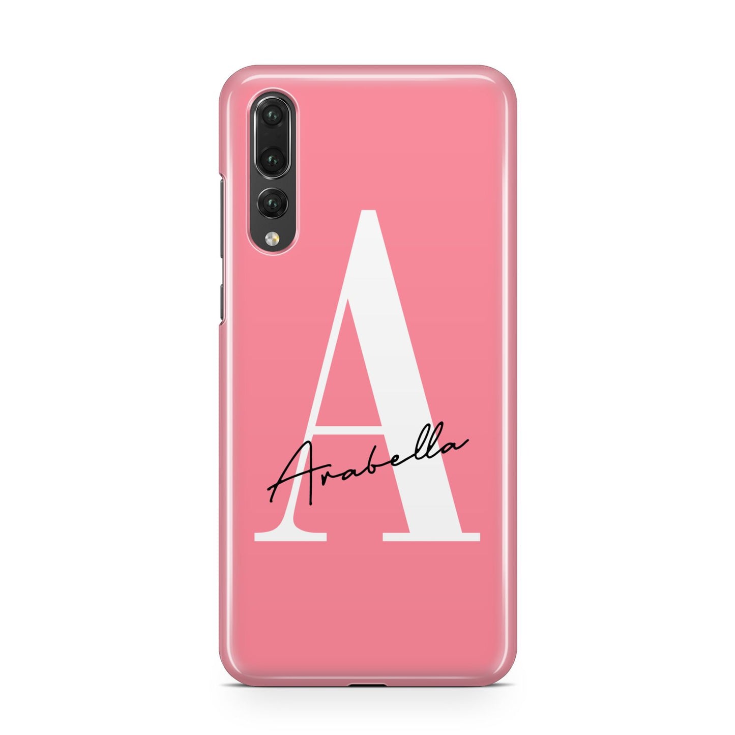 Personalised Pink White Initial Huawei P20 Pro Phone Case