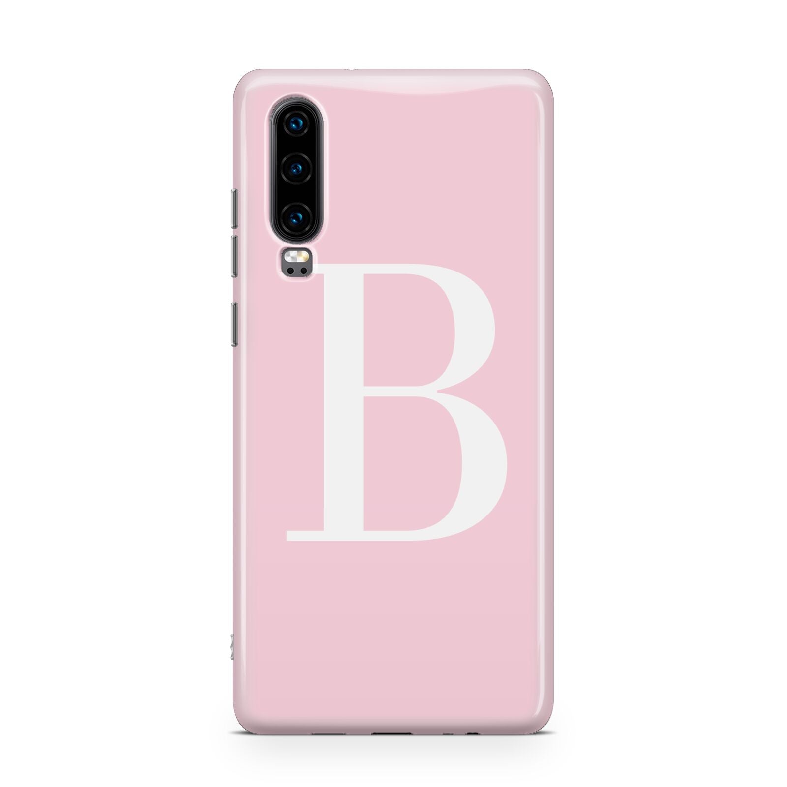 Personalised Pink White Initial Huawei P30 Phone Case