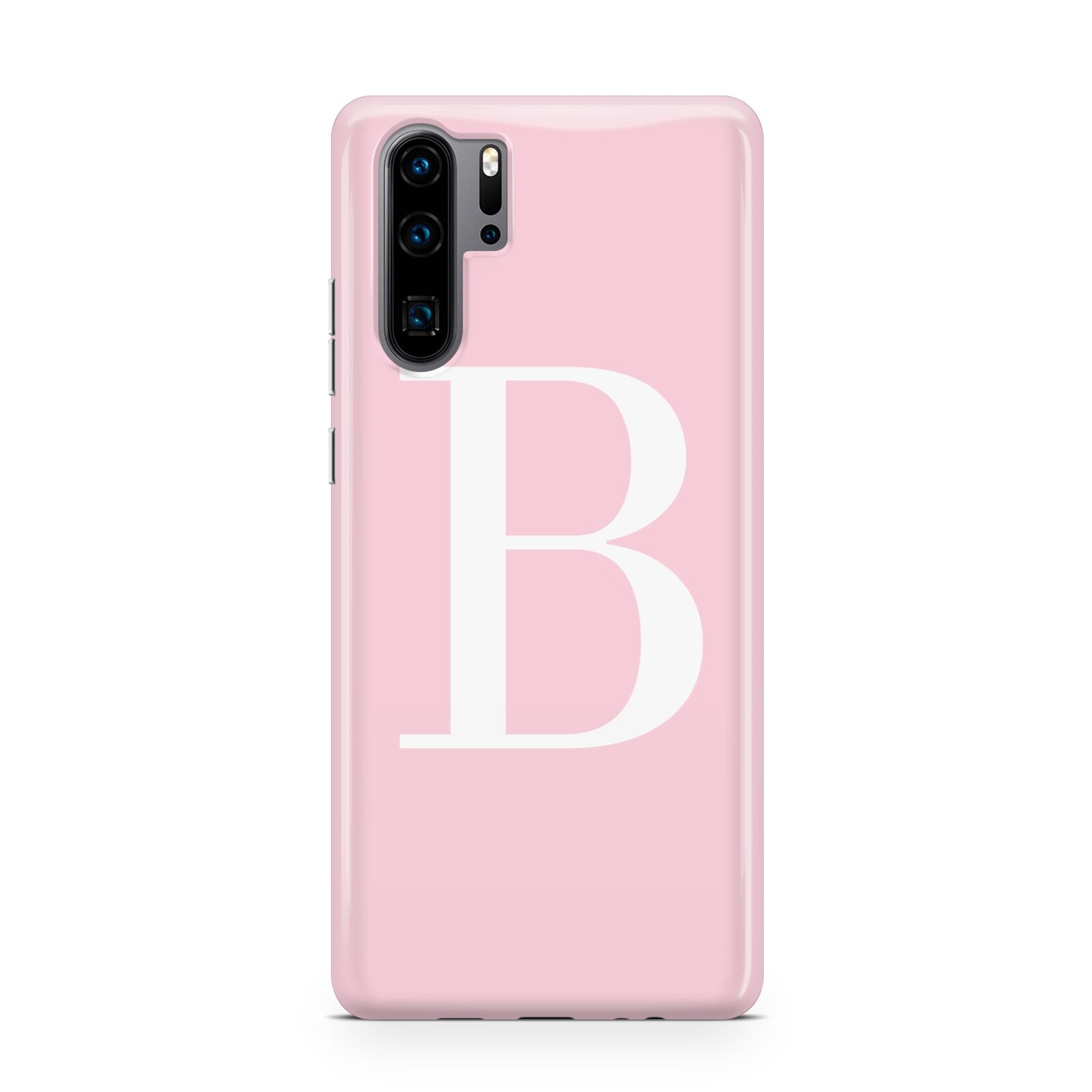 Personalised Pink White Initial Huawei P30 Pro Phone Case