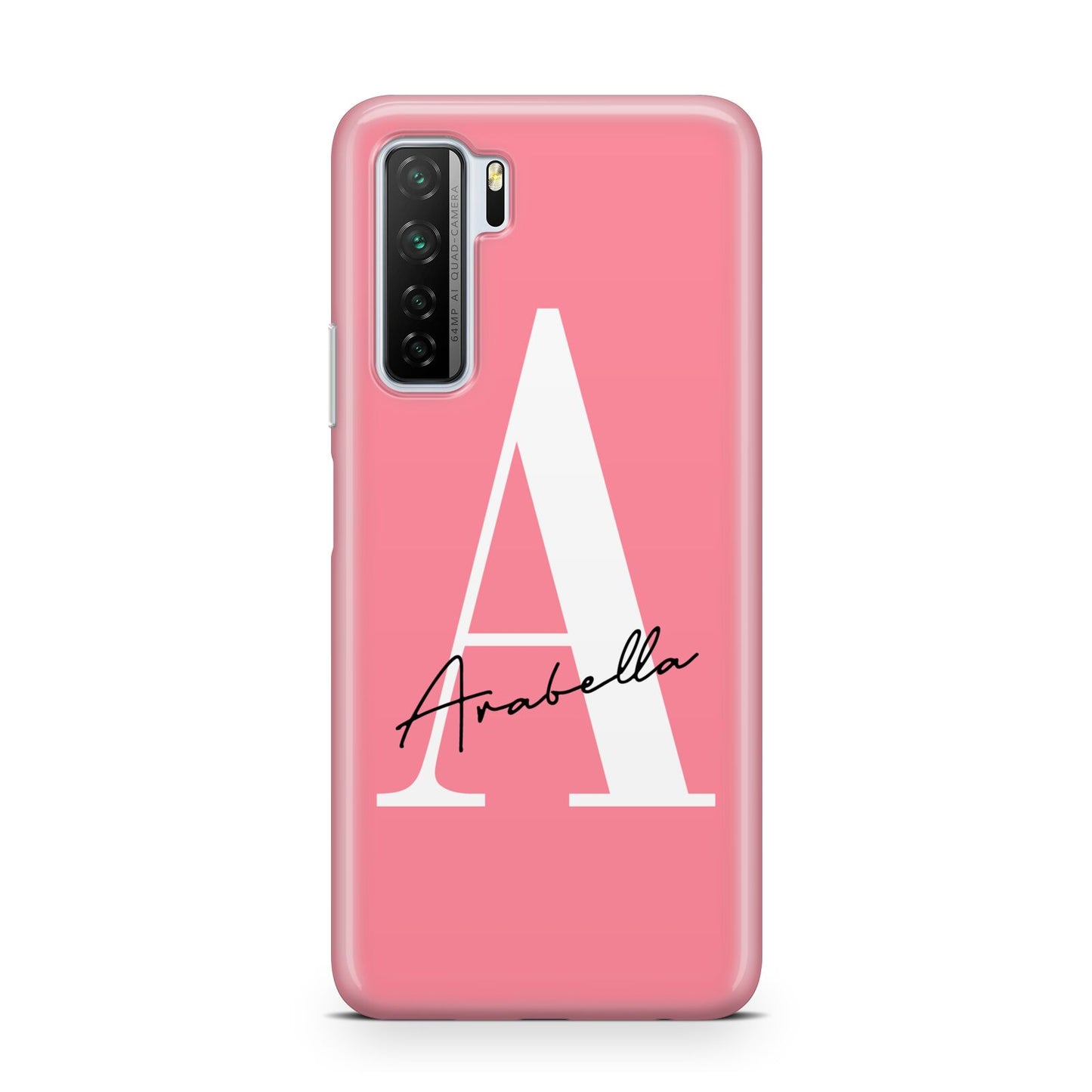 Personalised Pink White Initial Huawei P40 Lite 5G Phone Case