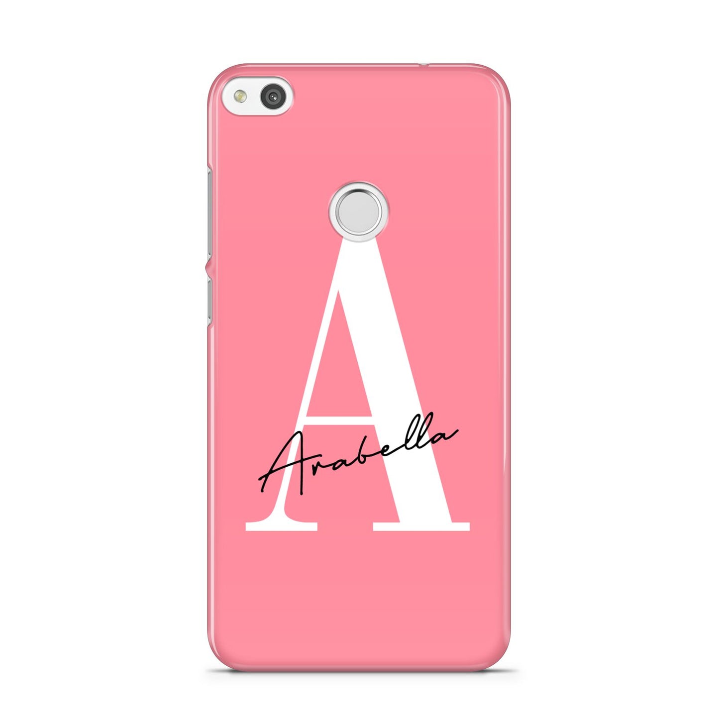 Personalised Pink White Initial Huawei P8 Lite Case